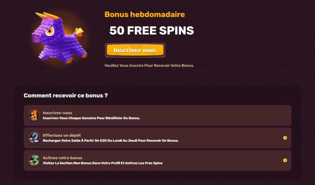 bonus hebdomadaire 5gringos casino