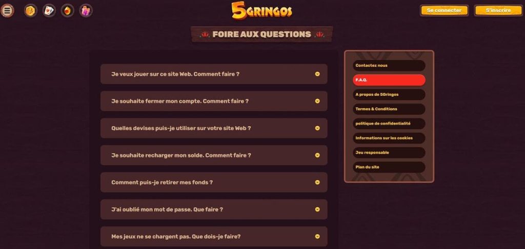 faq 5gringos casino